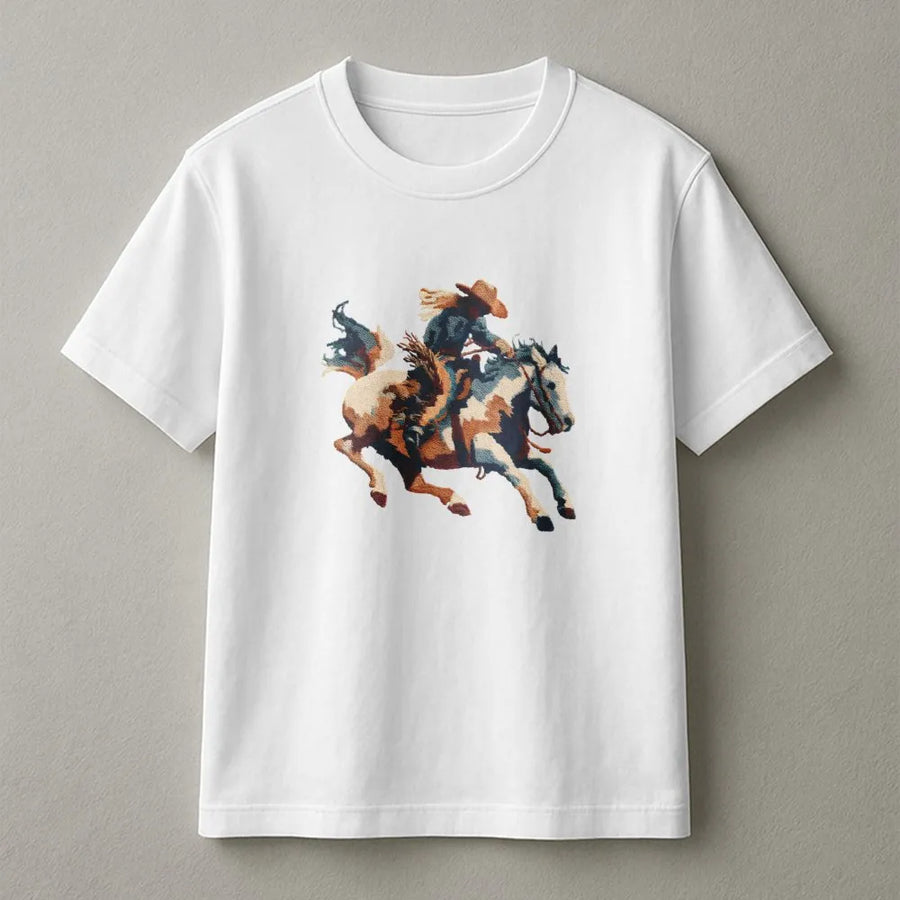 Vintage Rodeo T-Shirt | Western Bronc Rider Graphic Sweatshirt | Premium Cotton Blend | Gift for Cowboy or Cowgirl