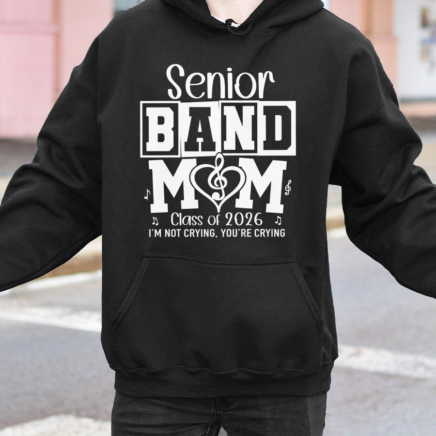 Senior Band Mom Hoodie | Class of 2026 Marching Band Gift | Premium Cotton Blend Sweatshirt | Proud Band Parent Apparel