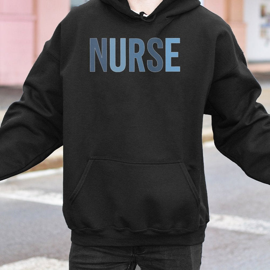 Nurse Hoodie | Minimalist Typography Graphic | Cotton Blend Premium Sweatshirt | Graduation Gift for Nursing Students and RN Professionals