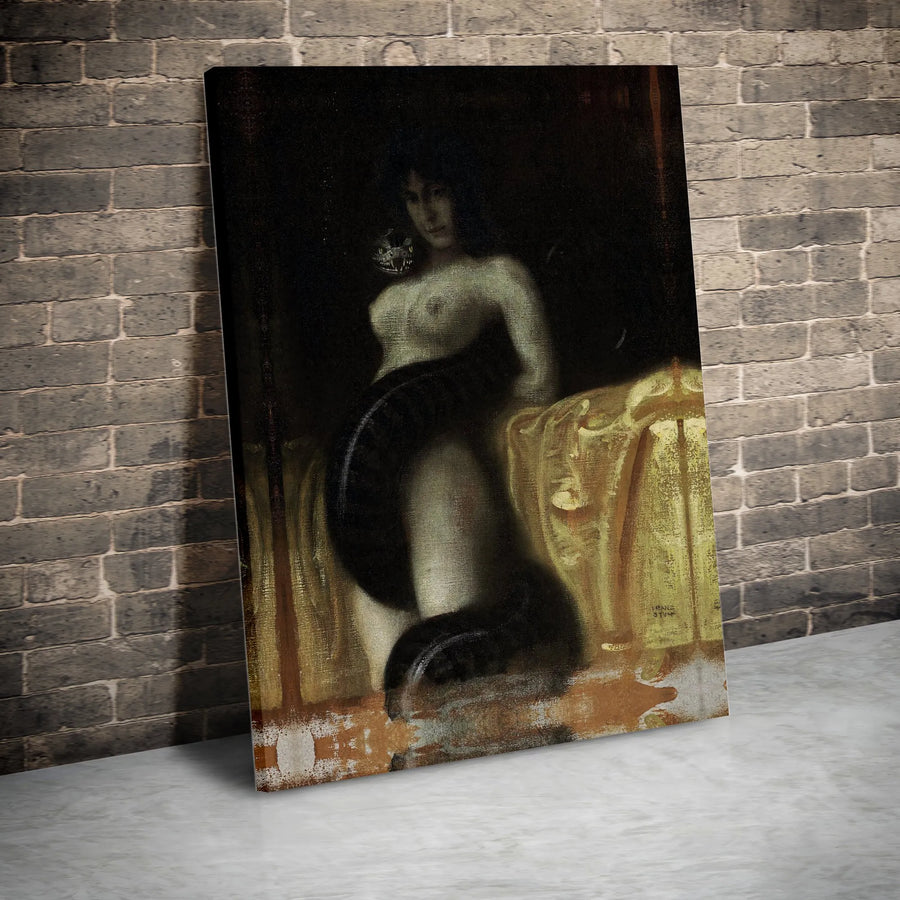 The Sin by Franz Von Stuck Canvas | Symbolic Gothic Art Print | Gallery-Quality 1.25 Inch Profile | Sophisticated Wall Decor for Art Collectors