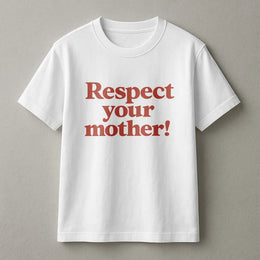 Respect Your Mother Graphic T-Shirt | Retro Typography Earth Day Print | 100% Cotton Premium Tee | Eco-Friendly Gift For Her