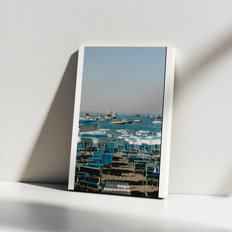 Coastal Beach Canvas Wall Art | Vintage Italian Coast Photography | Premium Gallery-Wrapped Canvas | Home Decor Gift for Traveler