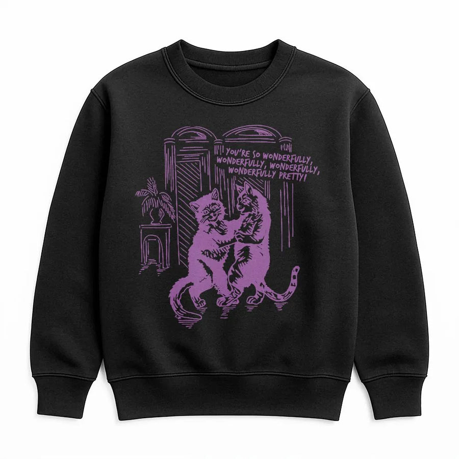 Dancing Cats Sweatshirt | Retro Indie Rock Band Aesthetic | Premium Soft Cotton Blend | Unique Music Lover Gift For Her & Him