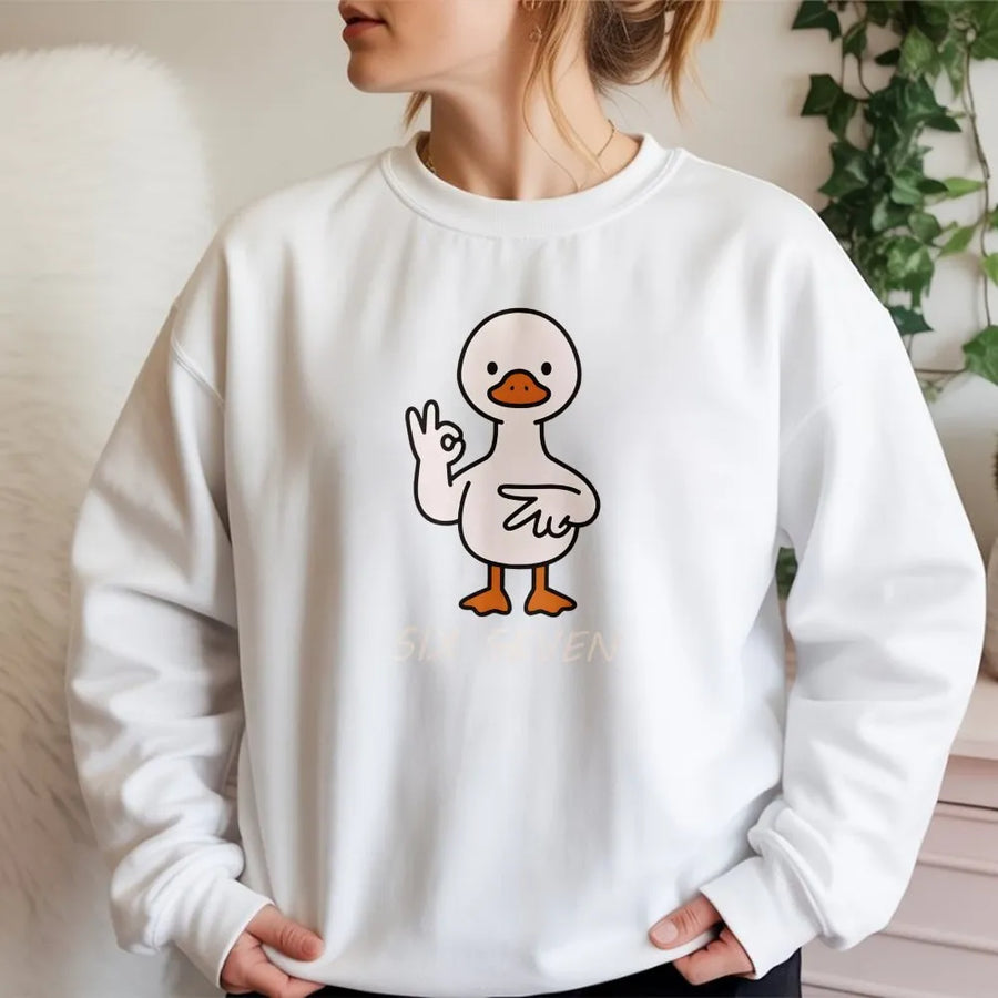 Silly Goose Sweatshirt | Funny Meme Graphic Pullover | Premium Cotton Blend Crewneck | Trendy Gen Z Gift for Animal Lovers