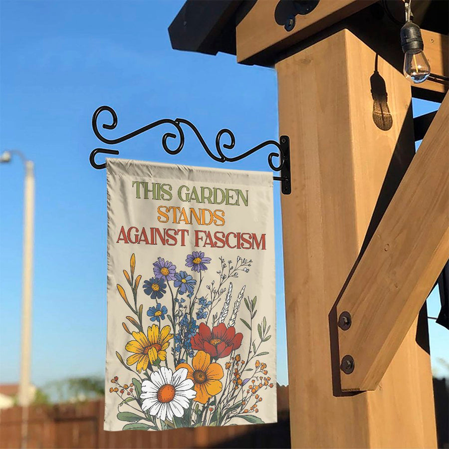 Anti-Fascist Garden Flag | Floral Resist Yard Banner | Weather-Resistant Polyester | Home Decor Gift