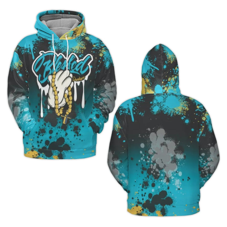 Blessed Graffiti Hoodie | Cartoon Hand Rosary Print | Premium Polyester Fleece | Urban Streetwear Gift for Men and Women