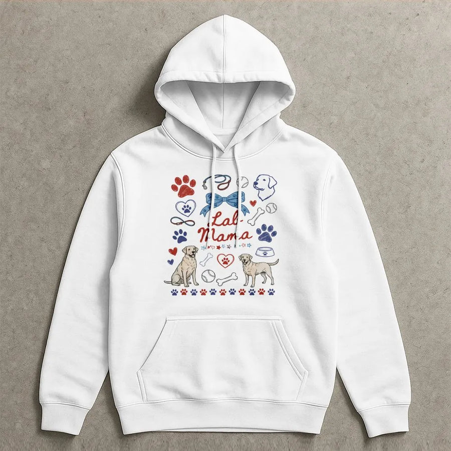 Lab Mama Hoodie | Cute Labrador Retriever Dog Graphic | Soft Unisex Pullover | Gift for Dog Lovers