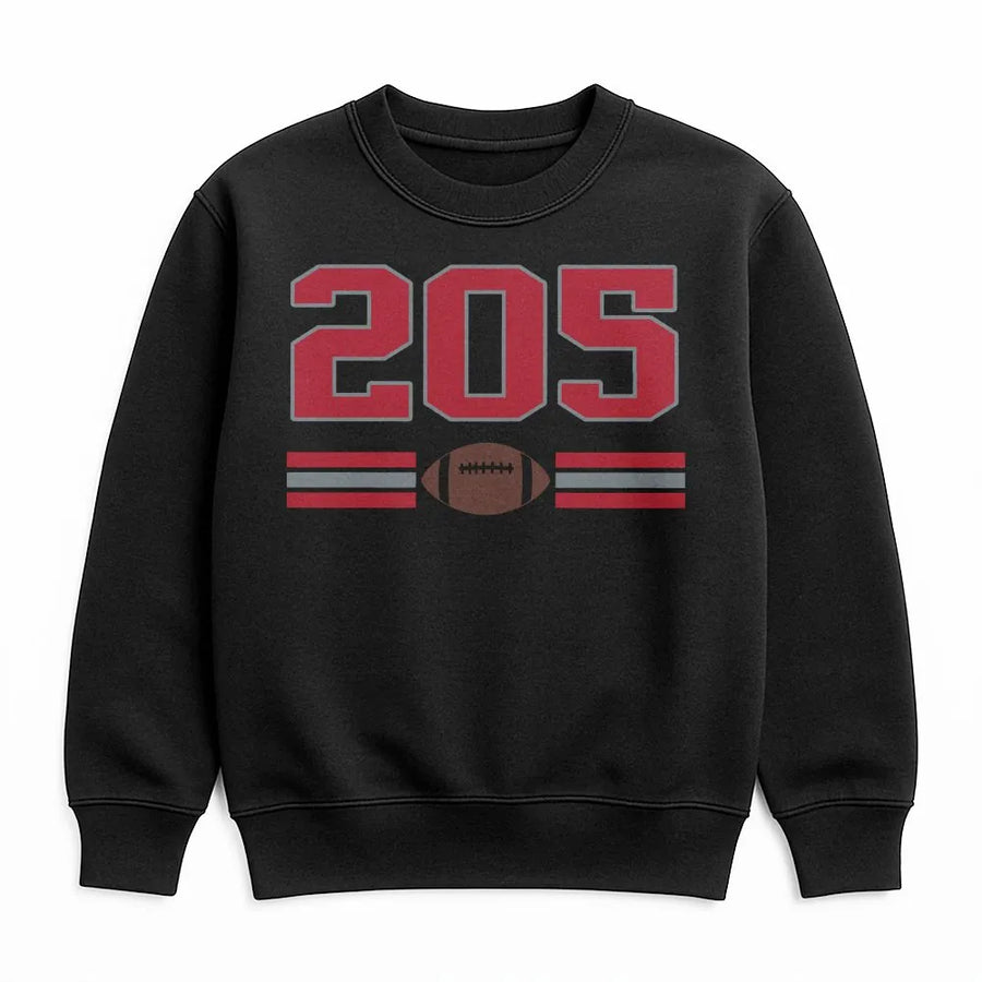205 Area Code Football Shirt | Vintage College Gameday Graphic Tee | Soft Cotton Unisex Top | Gift for Birmingham Fan