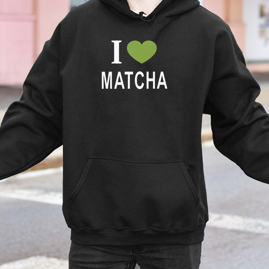 Matcha Lover Hoodie | Green Heart Graphic Pullover | Soft Cotton-Blend Premium Sweatshirt | Gift for Tea Enthusiast and Barista