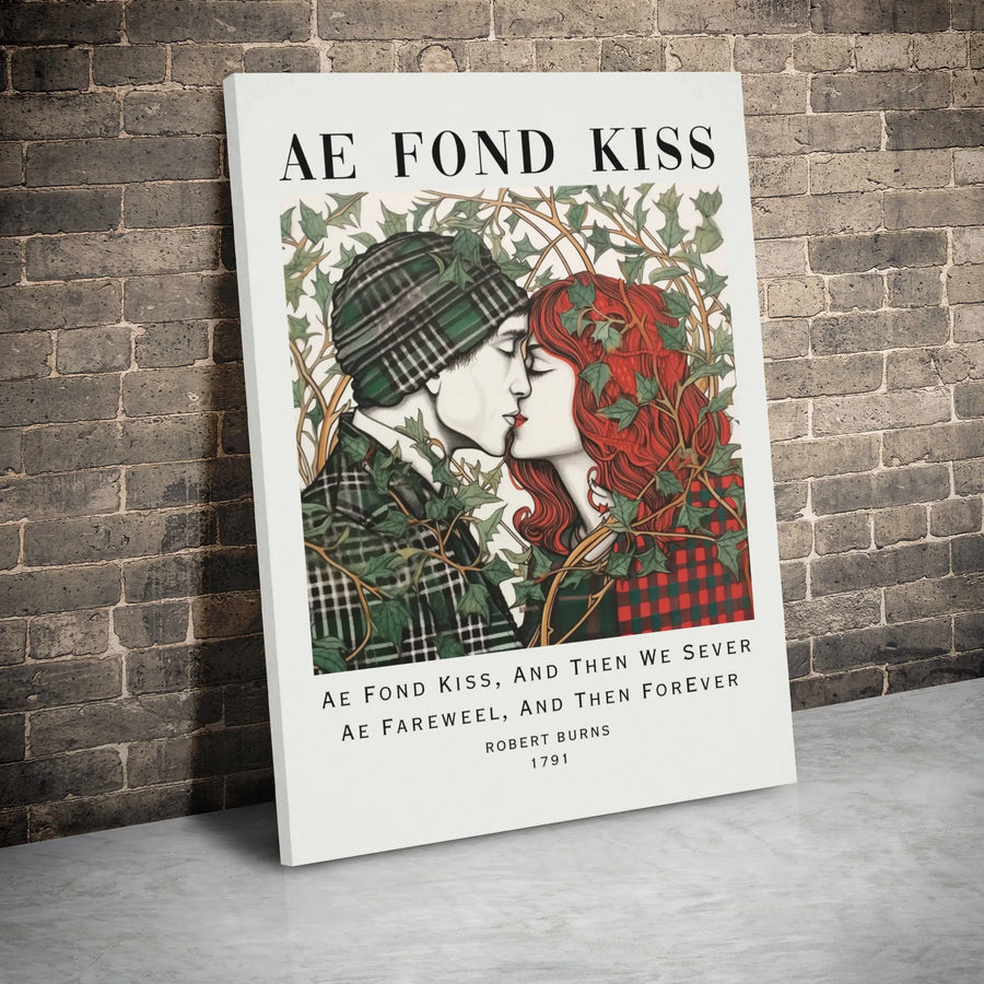 Robert Burns Poem Canvas | Ae Fond Kiss Literary Wall Art | Premium Gallery Wrap Print | Romantic Poetry Gift for Literature Lovers