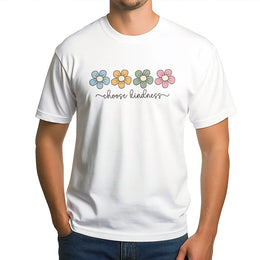 Choose Kindness T-Shirt | Retro Floral Graphic Pullover | Soft Cotton Blend | Inspirational Teacher Appreciation Gift