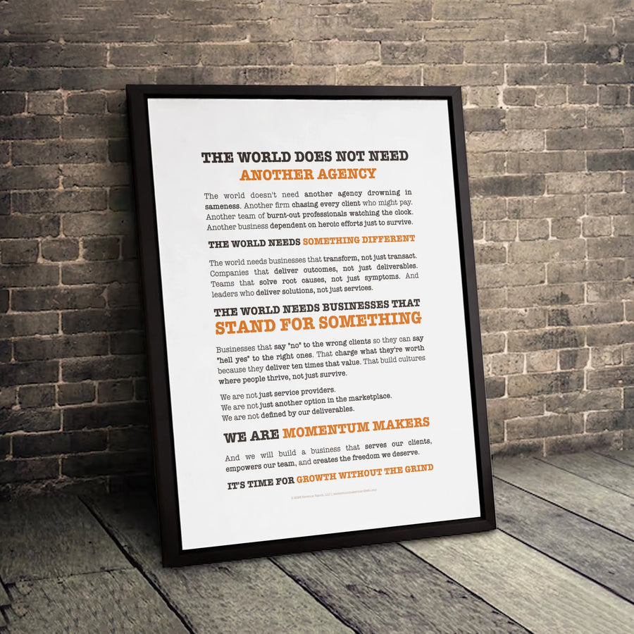 Motivational Office Wall Art | Momentum Makers Business Manifesto | Premium Gallery Wrapped Canvas | Entrepreneur Gift for Small Business Owners