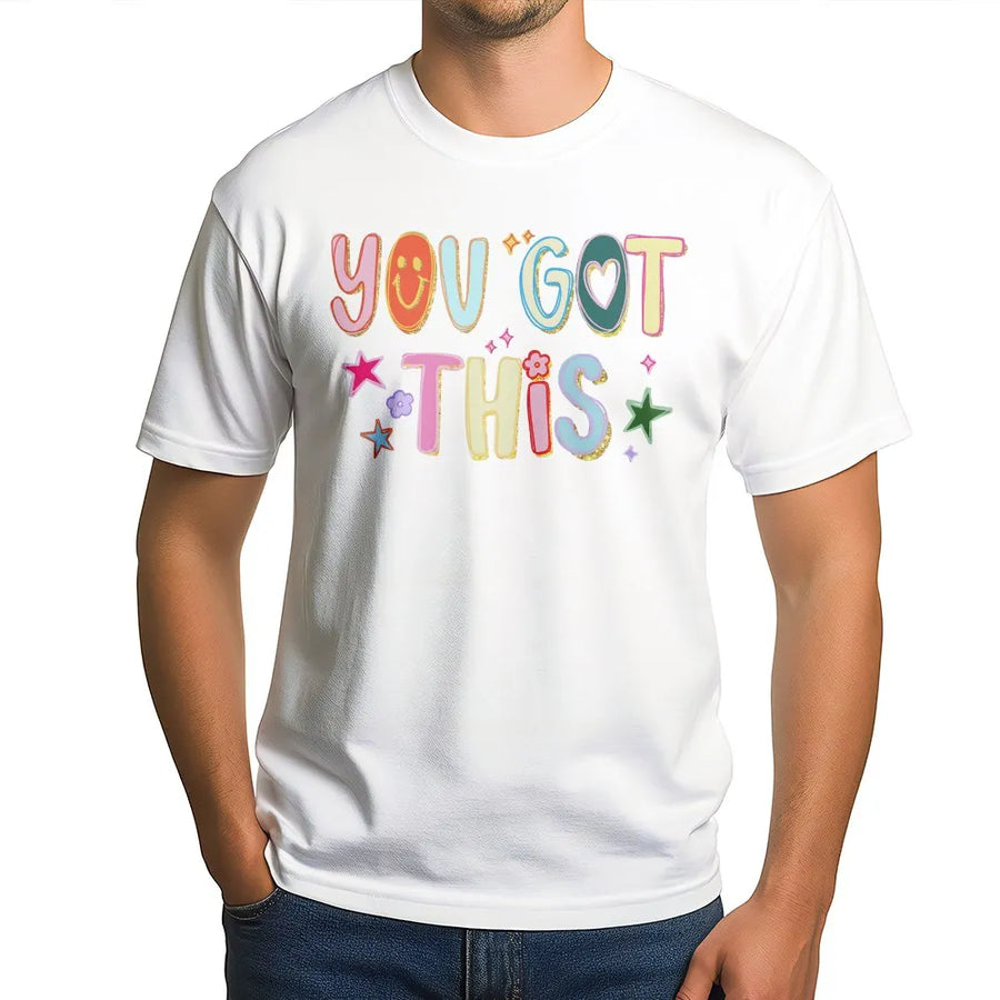 You Got This Teacher T-Shirt | Retro Colorful Graphic Sweatshirt | Premium Soft Pullover | Inspirational Test Day Appreciation Gift