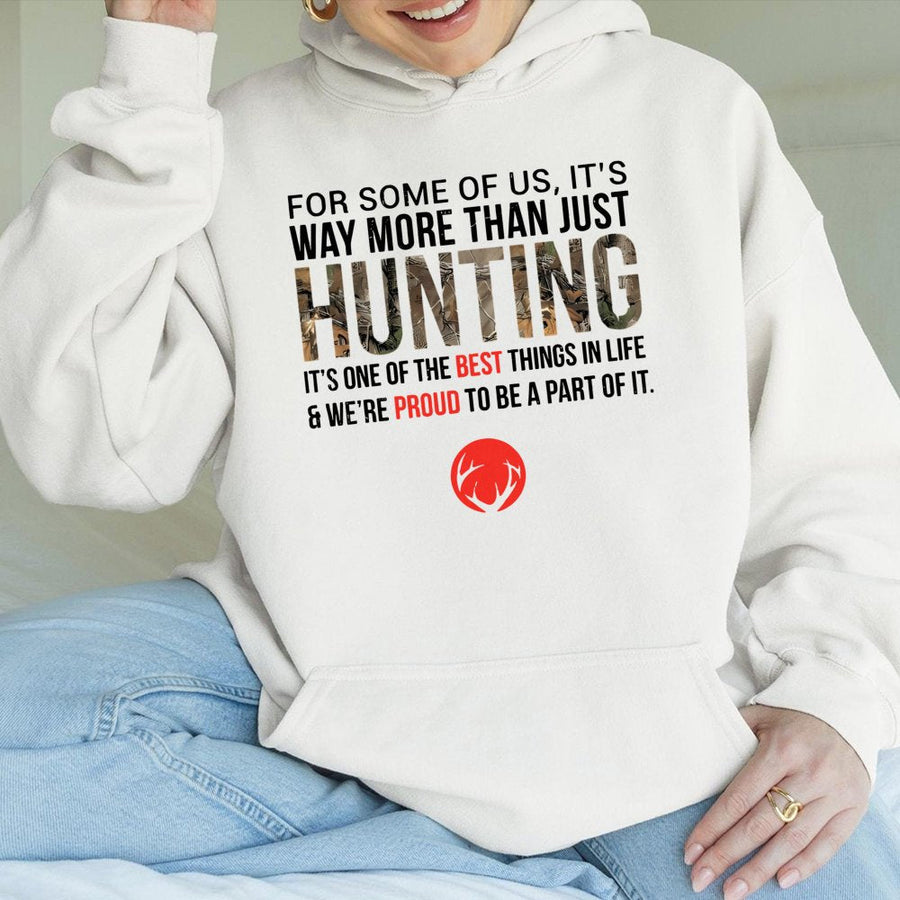 Hunting Hoodie | Way More Than Just Hunting Quote Camo Design | Premium Cotton-Blend Comfort | Gift For Hunters Deer Season Apparel