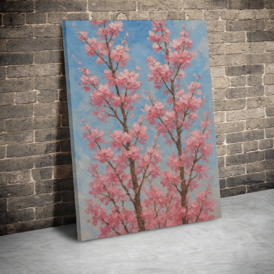 Cherry Blossom Canvas Wall Art | Vintage Japanese Sakura Painting | Premium 1.25" Thick Gallery Wrap | Zen Botanical Home Decor Gift