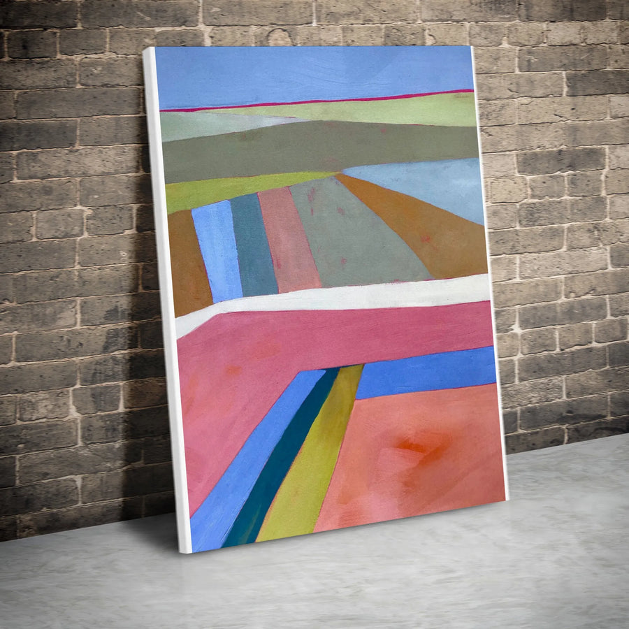 Abstract Landscape Canvas Wall Art | Colorful Modern Landscape Painting | Premium Thick Gallery Wrap Canvas | Modern Home Decor Gift