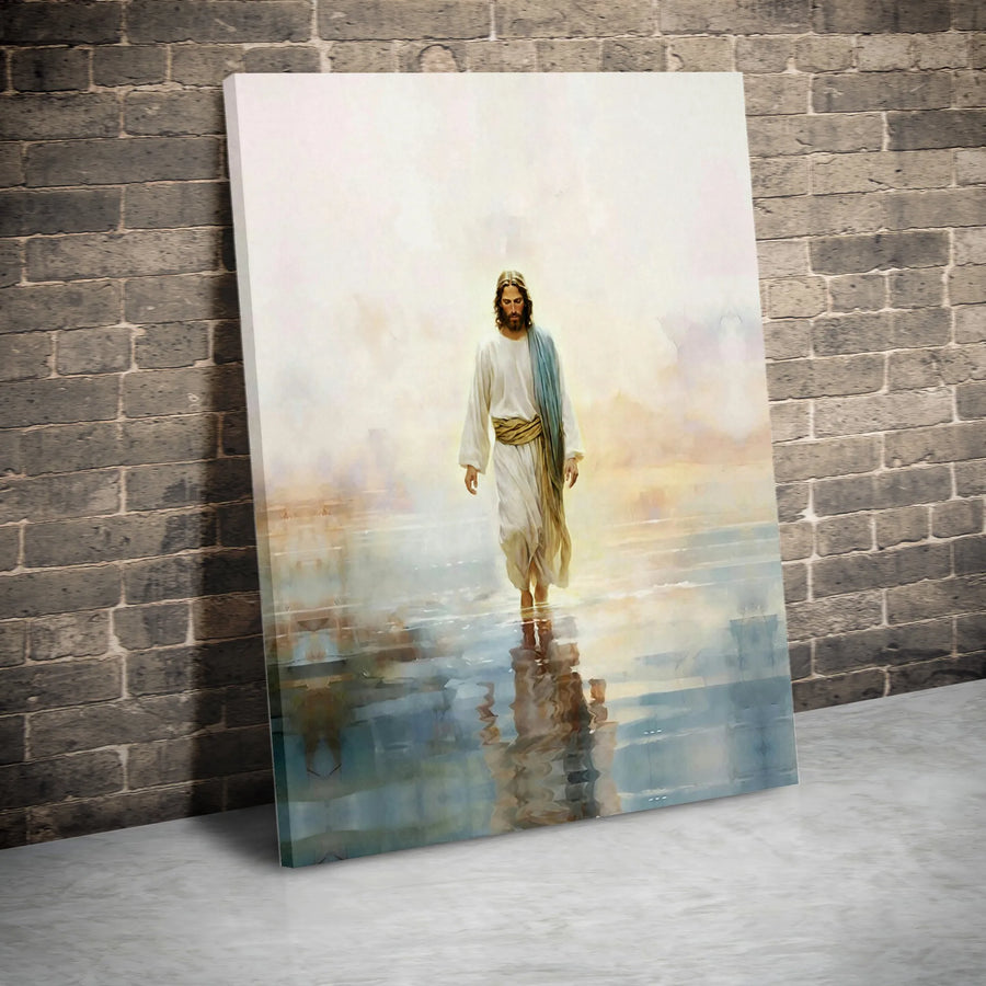 Jesus Walking On Water Wall Art | Religious Christian Canvas Print | Premium Gallery-Wrapped Decor | Faith-Based Gift For Home Or Church