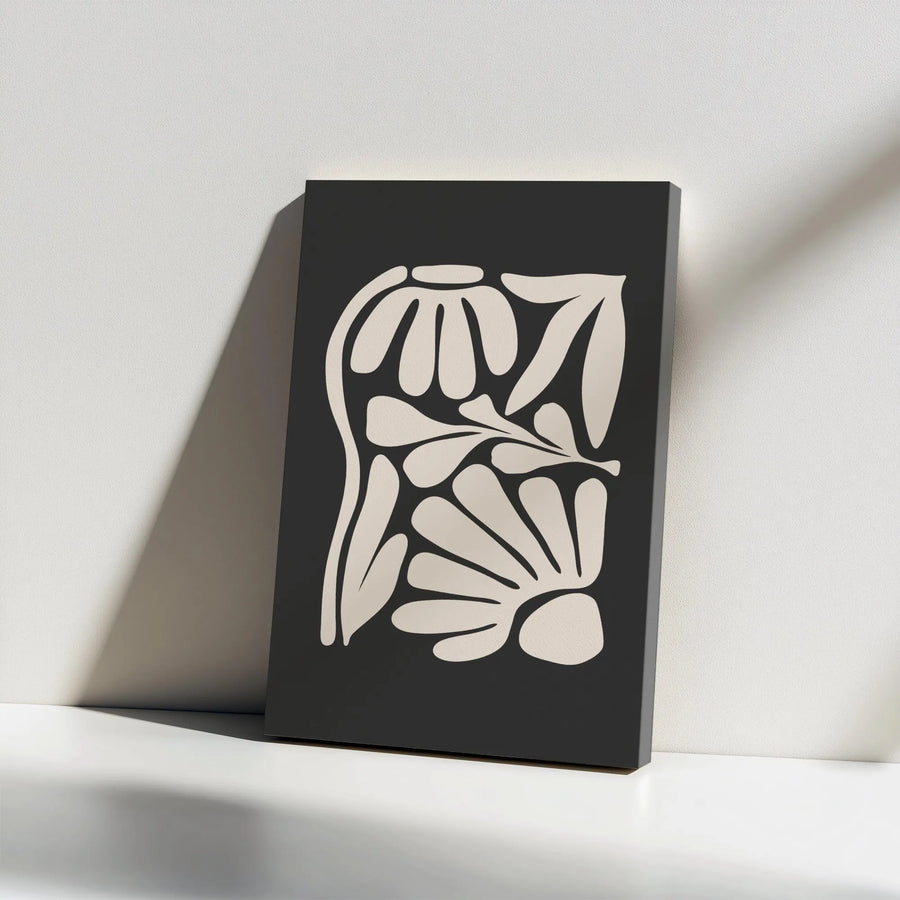 Abstract Botanical Vertical Canvas | Modern Minimalist Flower Art | Premium 1.25" Thick Gallery Wrap | Contemporary Home Decor Gift