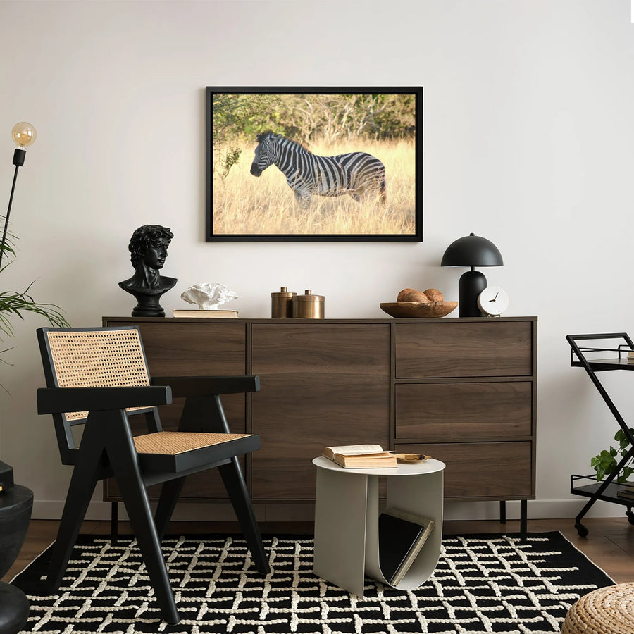 Zebra Canvas Wall Art | African Savannah Wildlife Print | Premium Gallery Wrapped 1.25 Inch Profile | Modern Home Decor Gift