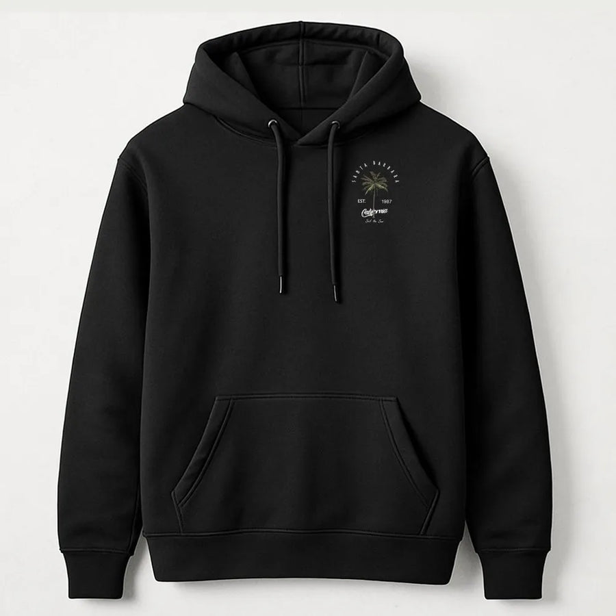 Santa Barbara California Hoodie | Retro Beach Sunset Graphic | Premium Cotton Blend | Gift For Surf Lovers & Coastal Travelers