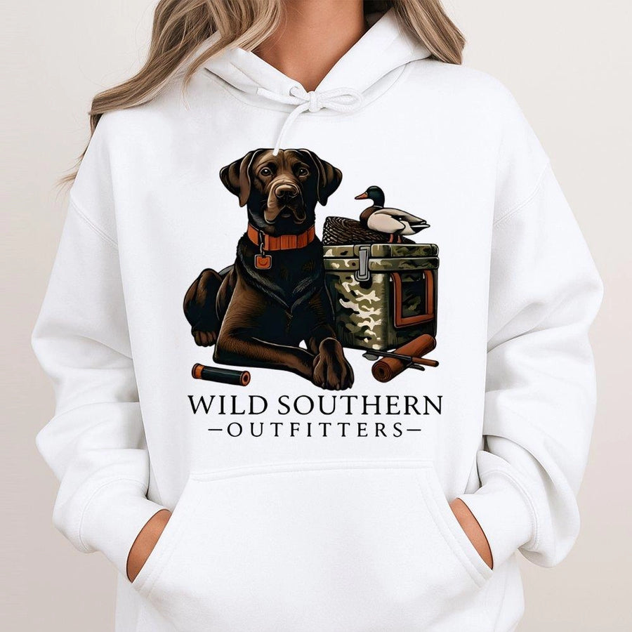 Hunting Dog Hoodie | Labrador Duck Hunting Graphic | Premium Cotton Blend | Gift for Hunter Outdoor Enthusiast