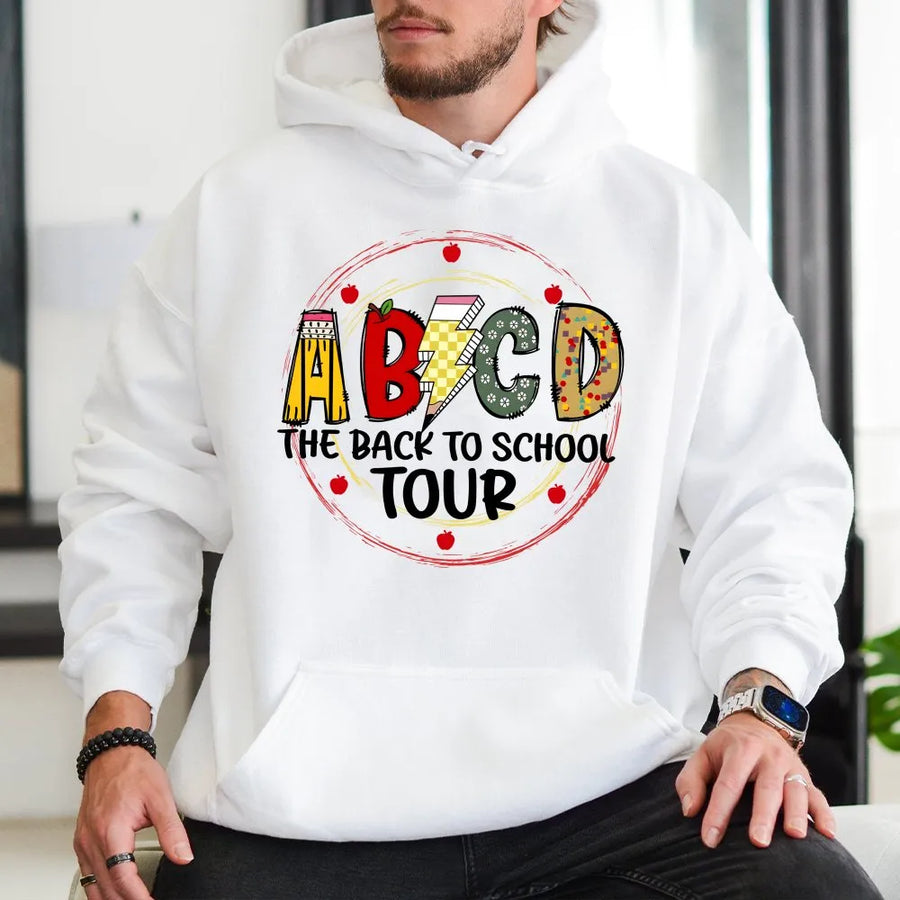 Back To School Teacher Hoodie | ABCD Letter Graphic | Soft Cotton Blend | First Day Of School Gift For Educators