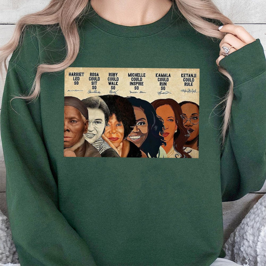 Black History Month Sweatshirt | Iconic Women Leaders Graphic Print | Soft Cotton-Blend Crewneck | Inspirational Gift for Her