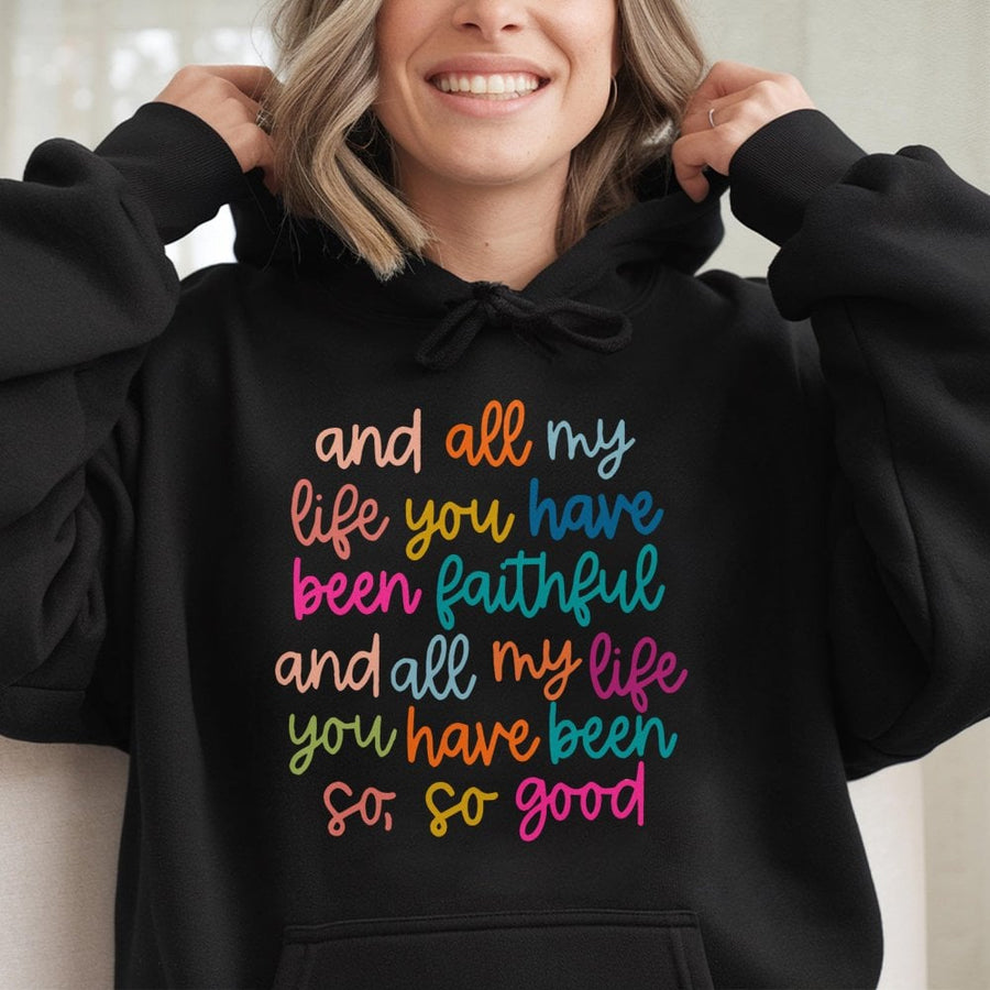 Faithful Hoodie | Religious Christian Quote Gift | Soft Cotton-Poly Blend | Encouraging Scripture Aesthetic Sweatshirt for Women and Men