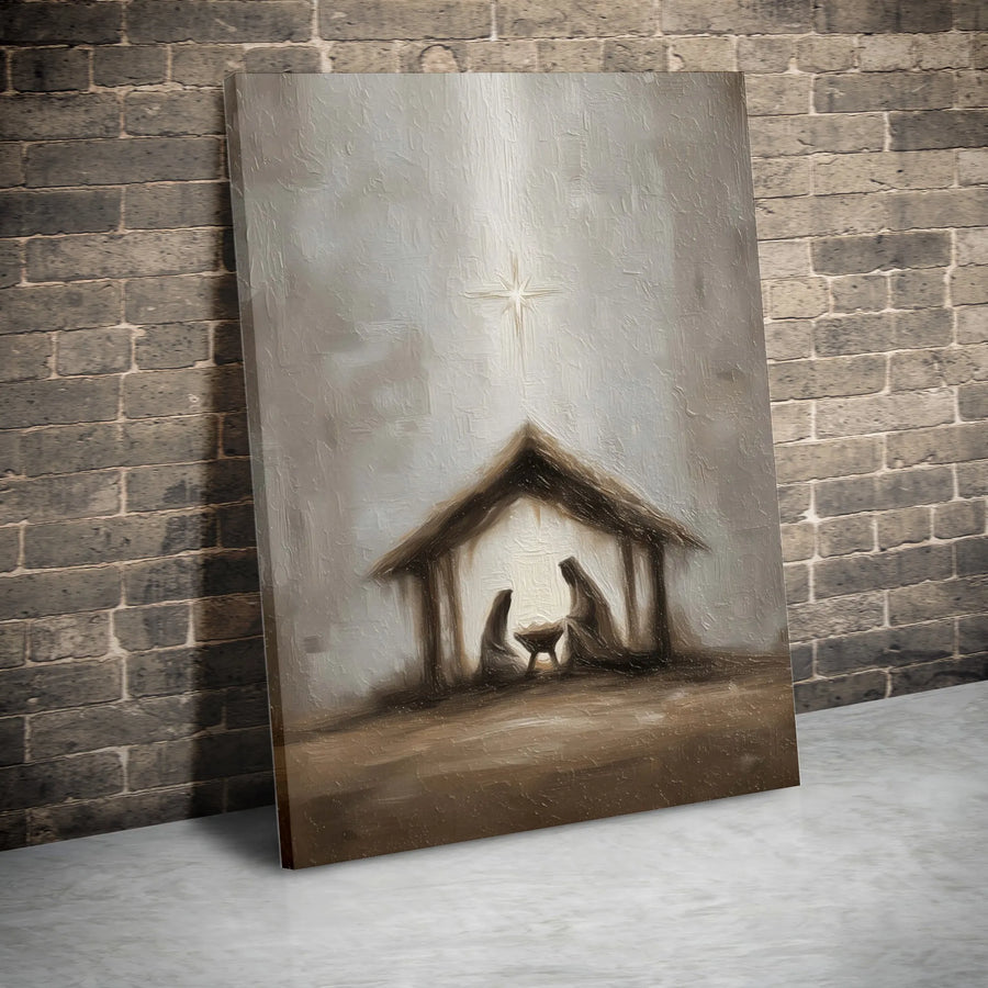 Minimalist Nativity Canvas Print | Holy Family Manger Scene Wall Art | Premium Gallery-Wrapped Gallery Quality | Christmas Religious Gift for Home