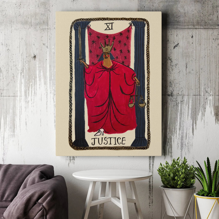 Justice Tarot Card Wall Art | Mystical XI Major Arcana Print | Premium 1.25-Inch Gallery Canvas | Witchy Decor & Spiritual Home Decor Gift