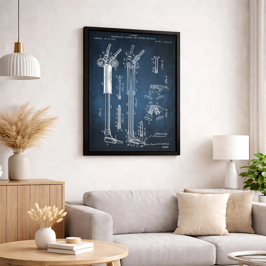 Welding Patent Art Blueprint Canvas | 1918 Industrial Invention Print | Gallery-Quality Decor | Gift for Welders and Engineers