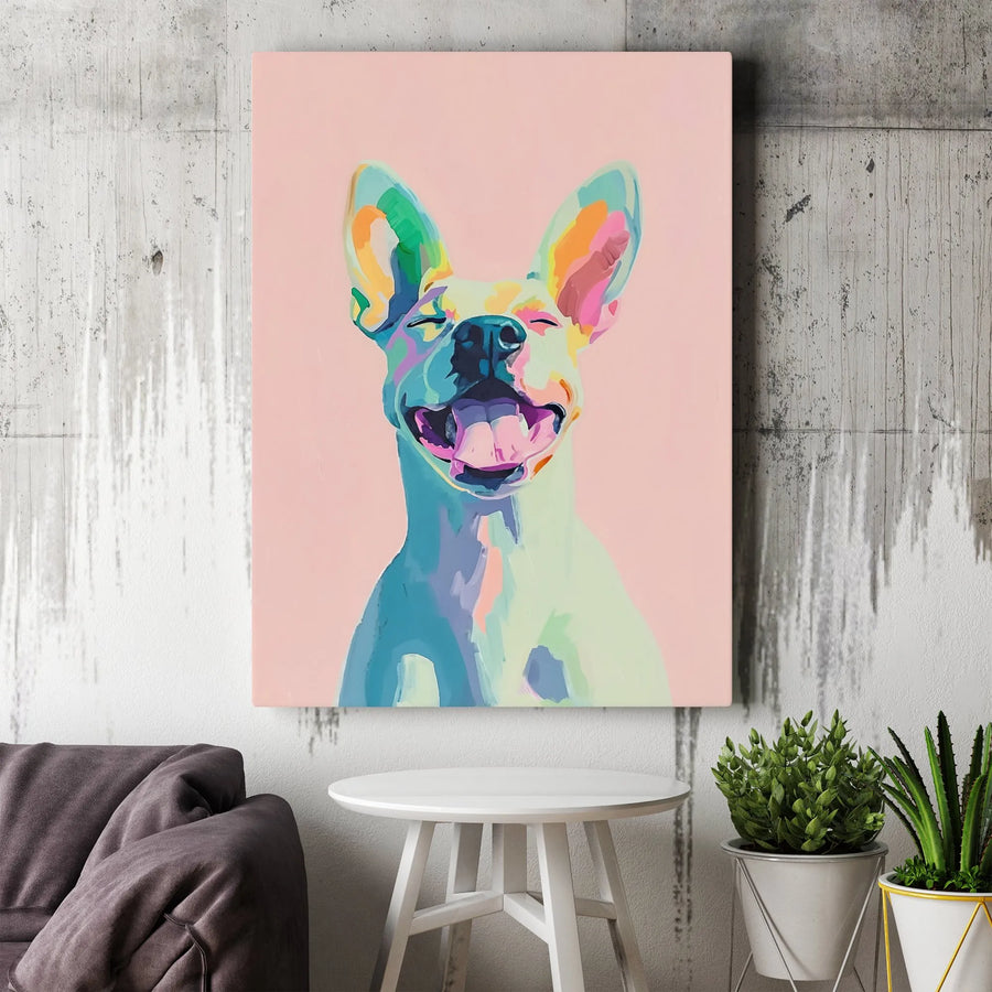 Colorful French Bulldog Canvas Wall Art | Pop Art Dog Portrait | Premium Fade-Resistant Print | Gift for Dog Lovers & Home Decor