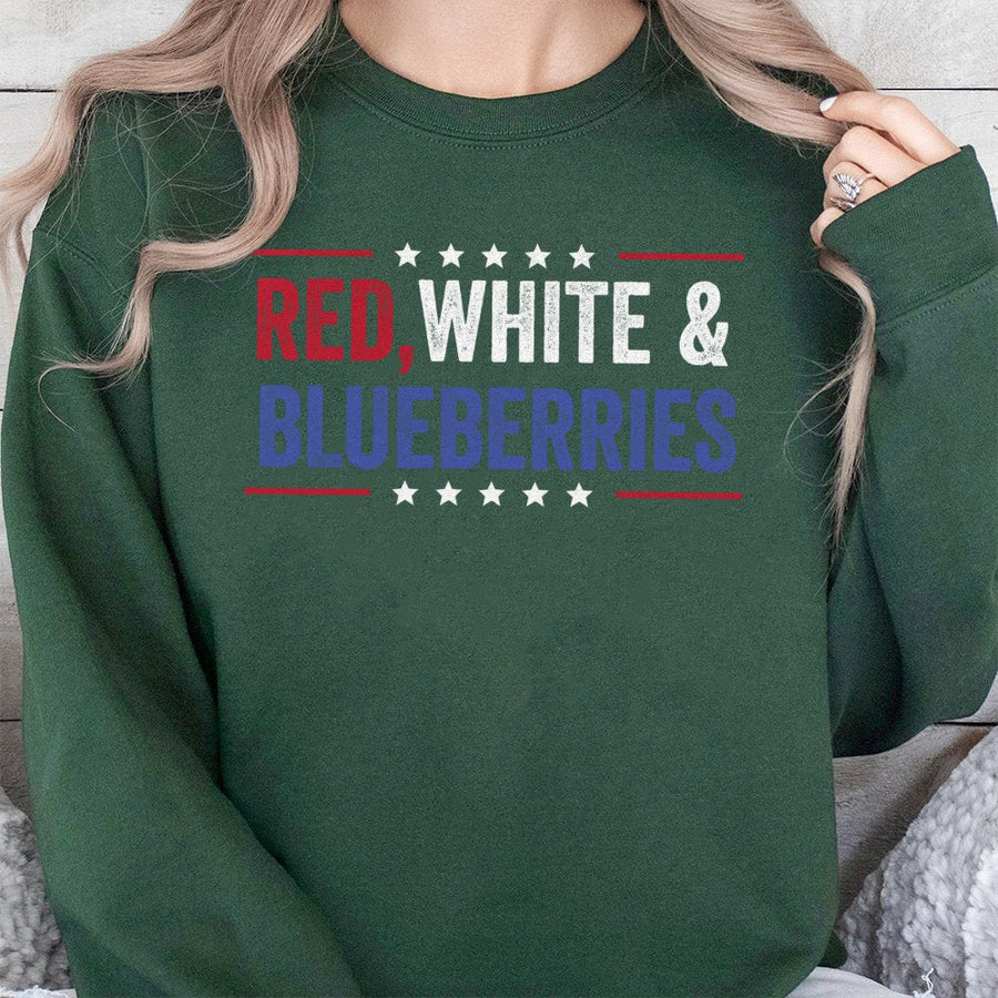 Red White And Blueberries Sweatshirt | Patriotic 4th of July Design | Soft Cotton Blend | Unisex Holiday Gift for American Patriot