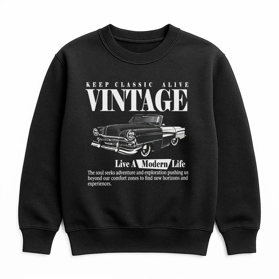 Vintage Car Sweatshirt | Keep Classic Alive Graphic Print | Soft Cotton Unisex Tee | Gift for Classic Automobile Enthusiast