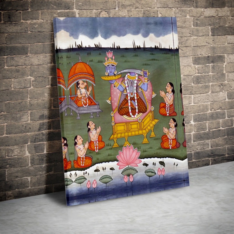 Vintage Hindu Mythology Canvas | Indian Goddess Chhinnamasta Art | Premium 1.25" Thick Gallery Wrap | Spiritual Collector's Wall Decor