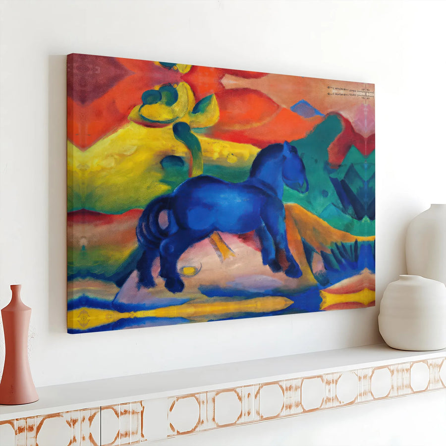 Franz Marc Blue Horse I Canvas Print | Expressionist Equestrian Wall Art | Premium Gallery Wrapped Canvas | Fine Art Reproduction for Modern Home Decor