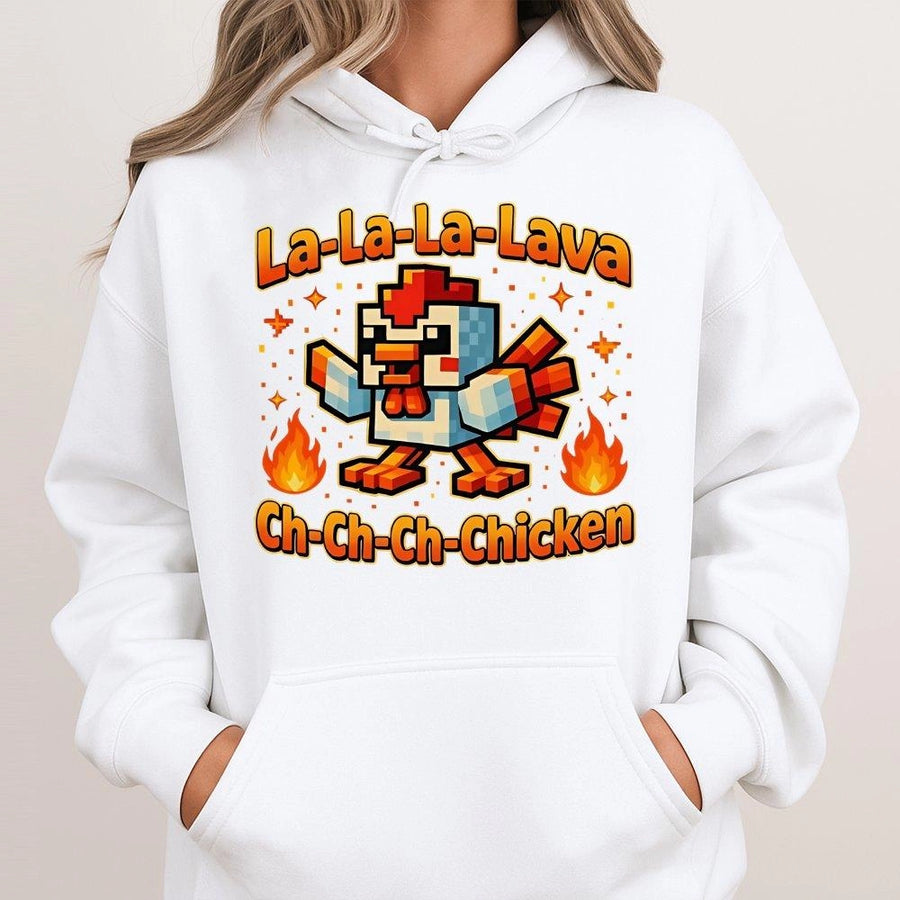 Lava Chicken Hoodie | Pixel Art Gaming Graphic | Premium Cotton Blend | Funny Gamer Gift For Men Women Kids