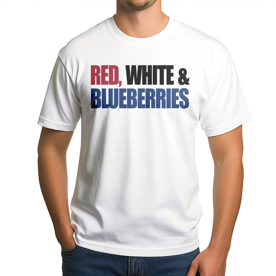Red White and Blueberries T-Shirt | Patriotic American Flag Graphic Tee | 100% Cotton Premium Quality | USA Independence Day Gift for Patriots