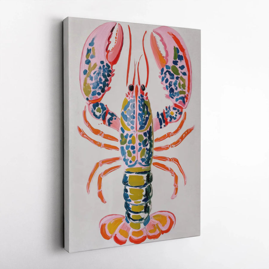 Colorful Lobster Wall Art | Modern Pop Art Nautical Decor | Premium Gallery-Wrapped Canvas Print | Coastal Beach House Gift for Home