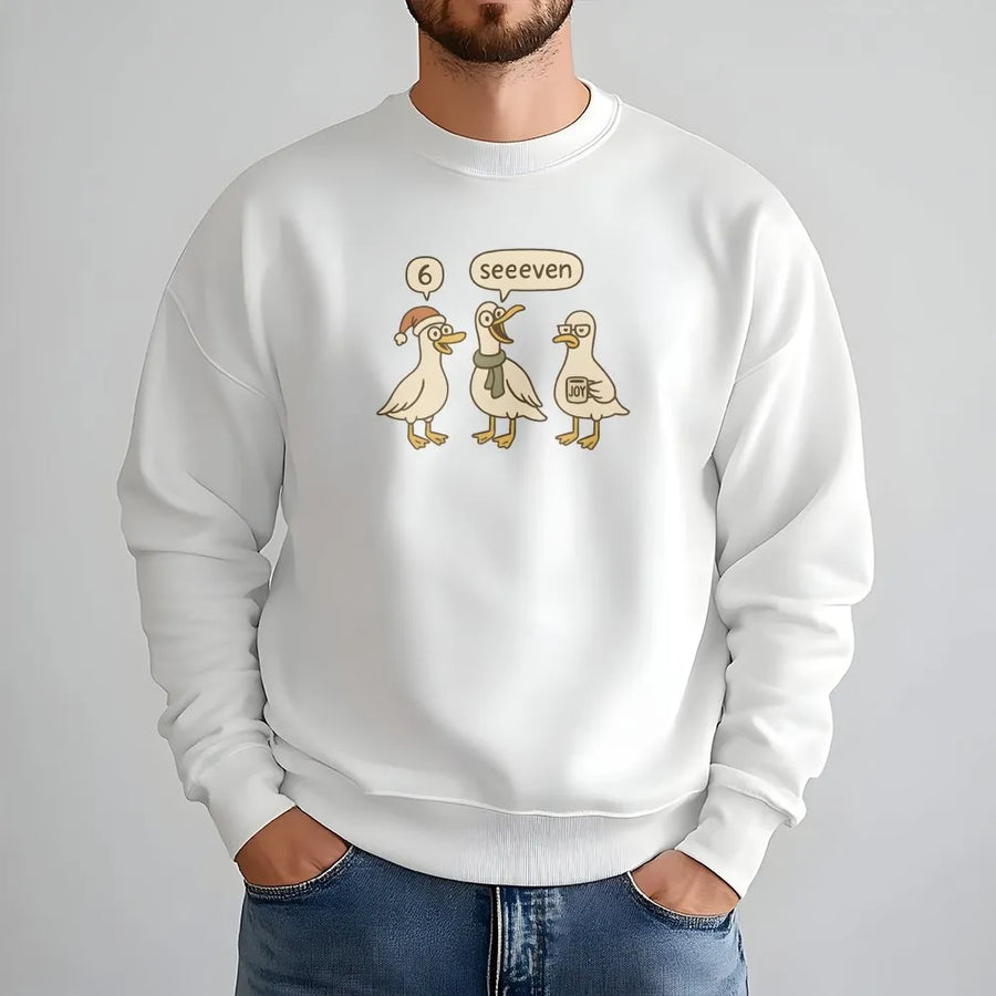 Funny Goose Christmas Sweatshirt | 6 7 Math Teacher Pun Graphic | Premium Unisex Holiday Apparel | Teacher Appreciation Gift Idea
