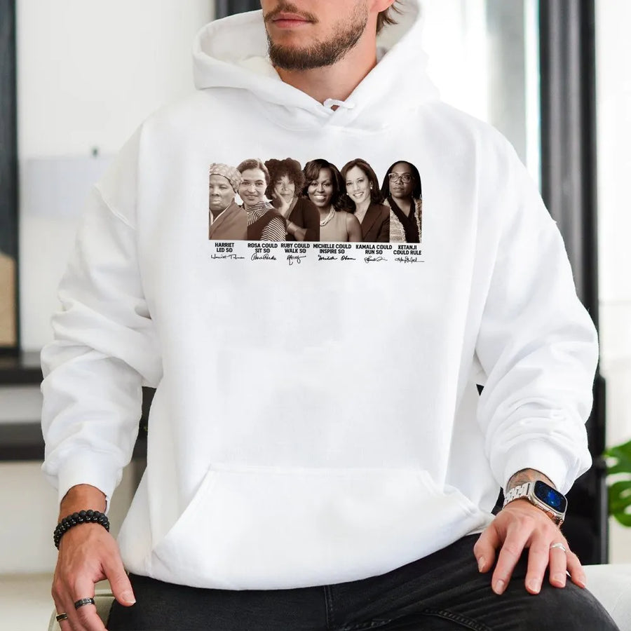Black History Month Hoodie | Iconic Women Leaders Graphic Print | Premium Cotton-Poly Blend | Inspirational African American Empowerment Gift