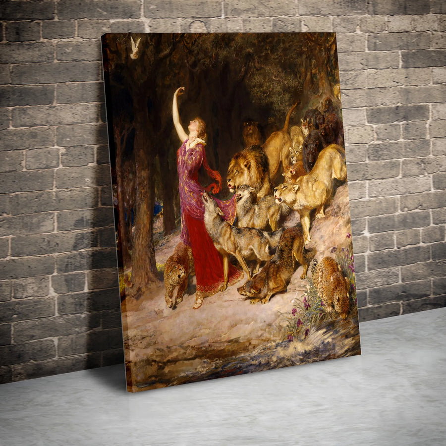 Circe Briton Riviere Canvas Print | Greek Mythology Wall Art with Lions & Wolves | Premium Gallery Wrap | Collector's Gift for Dark Academia Home Decor