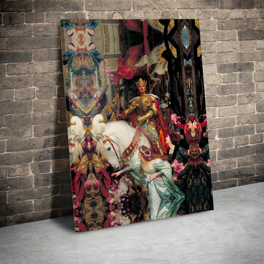 Medieval King Canvas Wall Art | Vintage Classical Art Reproduction | Thick Gallery Wrap Canvas | Collector's Home Decor Gift