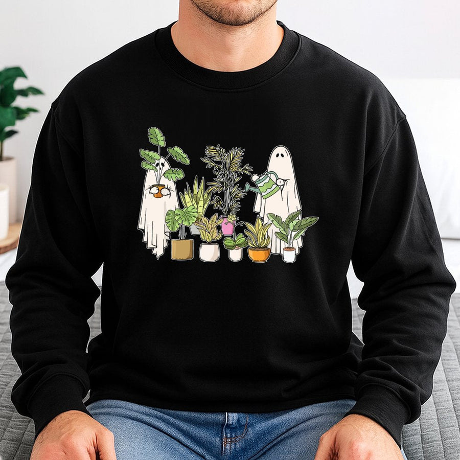 Ghost Plant Lover Sweatshirt | Cute Gardening Aesthetic Graphic | Premium Cotton Blend | Funny Halloween Gift for Gardeners