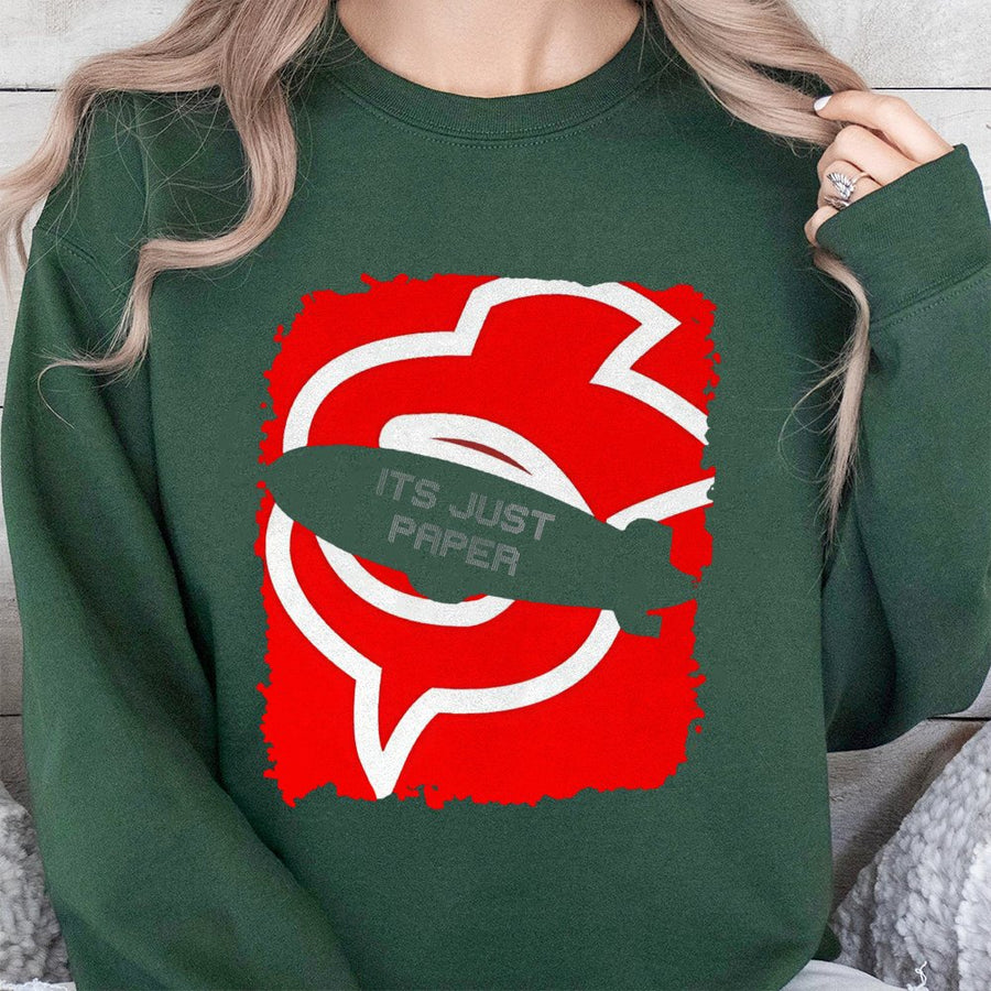 Its Just Paper Graphic Sweatshirt | Iconic Blimp Money Logo Print | Premium Cotton Blend | Unisex Streetwear Gift for Car Enthusiasts
