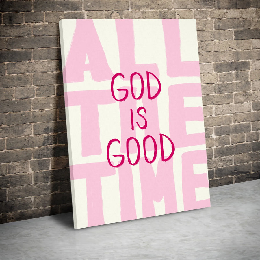 God Is Good All The Time Canvas | Modern Christian Wall Art | Premium 1.25" Thick Gallery Print | Inspirational Faith Based Gift