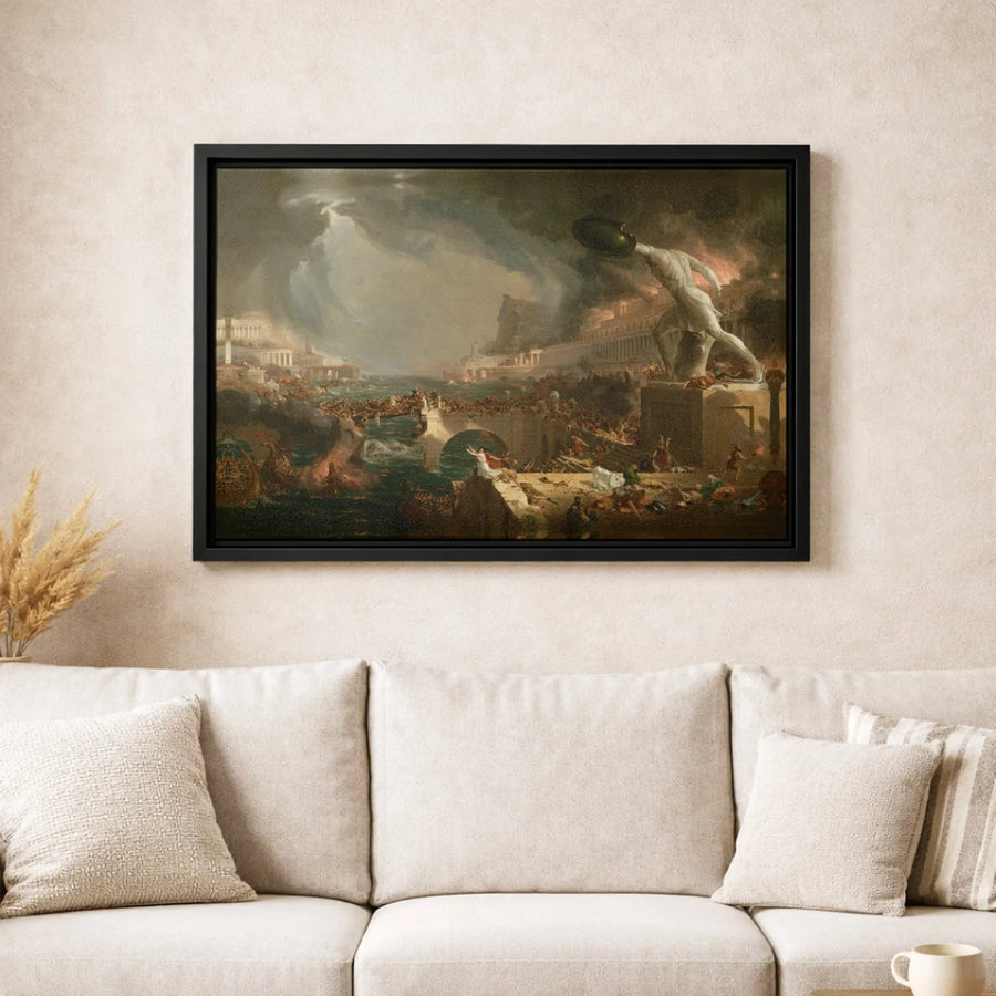 The Course Of Empire Destruction Canvas | Thomas Cole Fine Art Reproduction | 1.25-Inch Gallery Wrap | Classic Romanticism History Gift