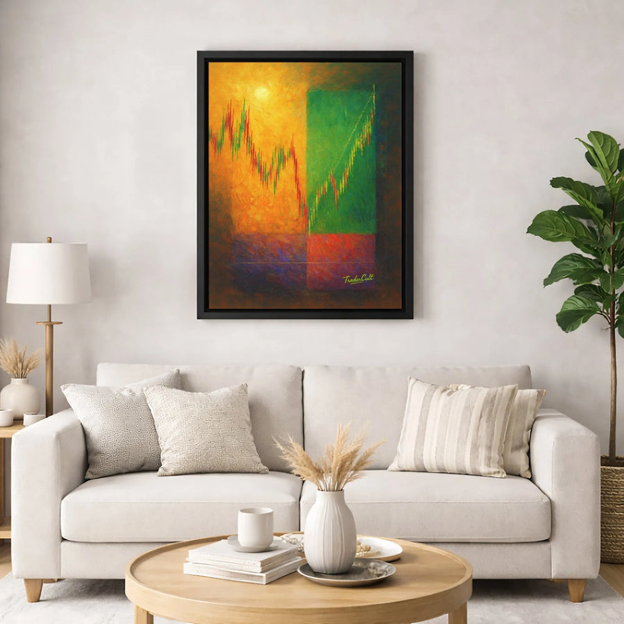 Stock Market Canvas Art | Abstract Bullish and Bearish Candlestick Chart | 1.25 Inch Premium Gallery Wrap | Office Decor Gift for Investors