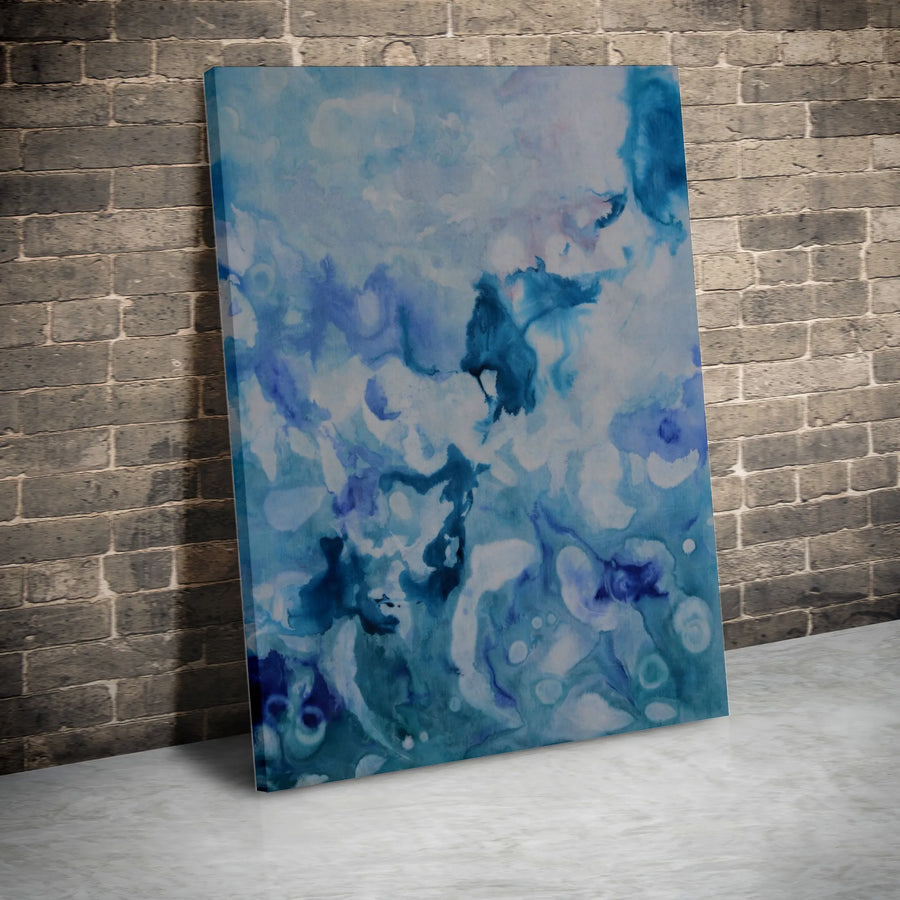 Abstract Ocean Canvas Wall Art | Ebb and Flow Watercolor Print | Premium Thick 1.25 Inch Gallery Wrap | Modern Home Decor Gift