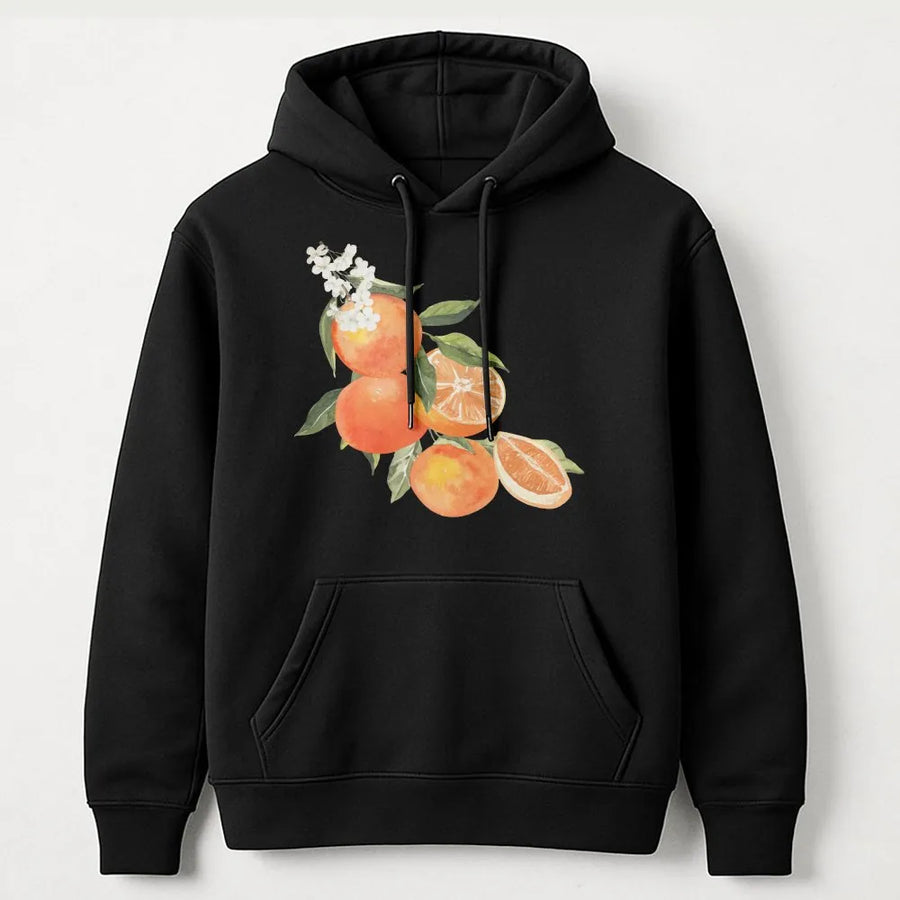 Vintage Orange Hoodie | Aesthetic Botanical Fruit Graphic | Premium Soft Sweatshirt | Cottagecore Foodie Gift for Her